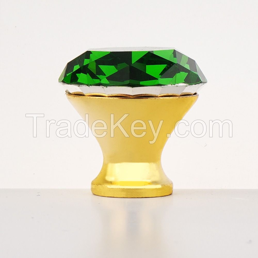 colorful diamond crystal glass cupboard knobs 