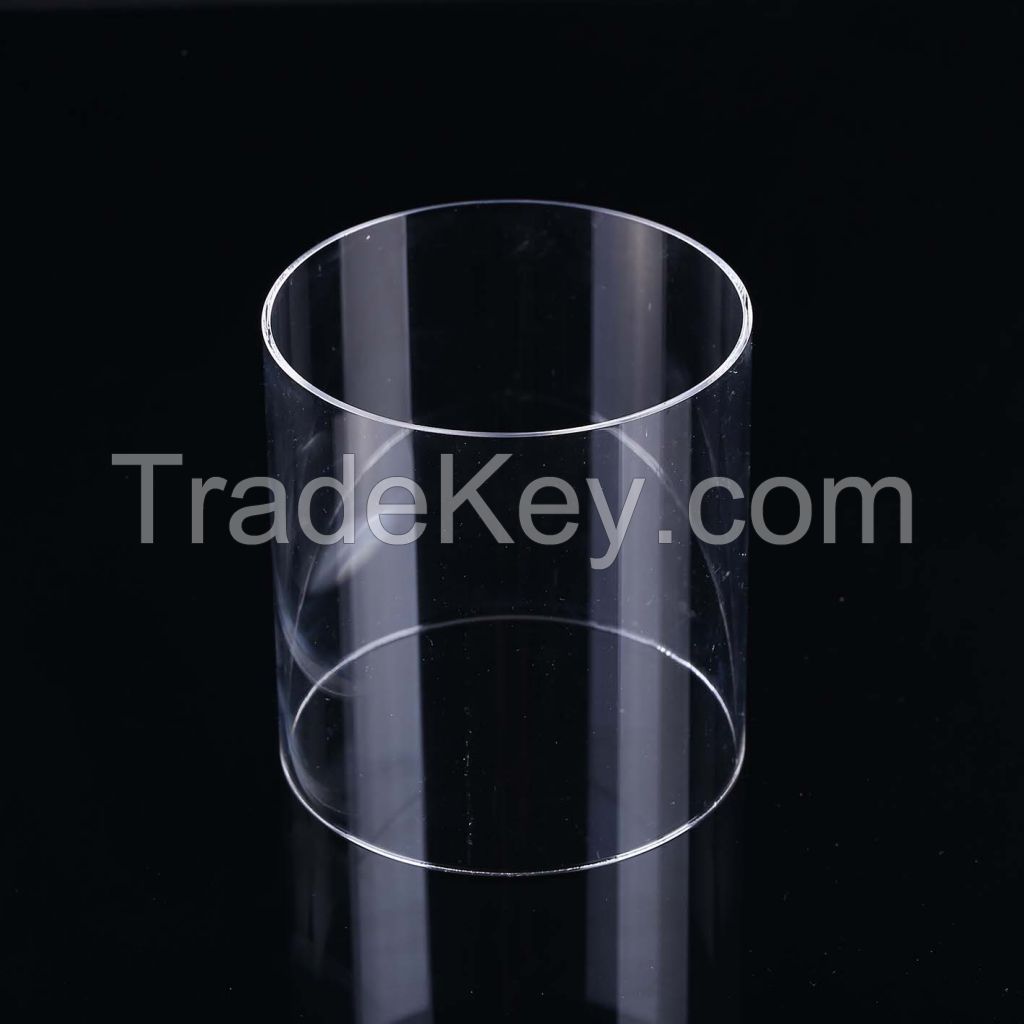 High temperature clear fused quartz glass tube with all dimension