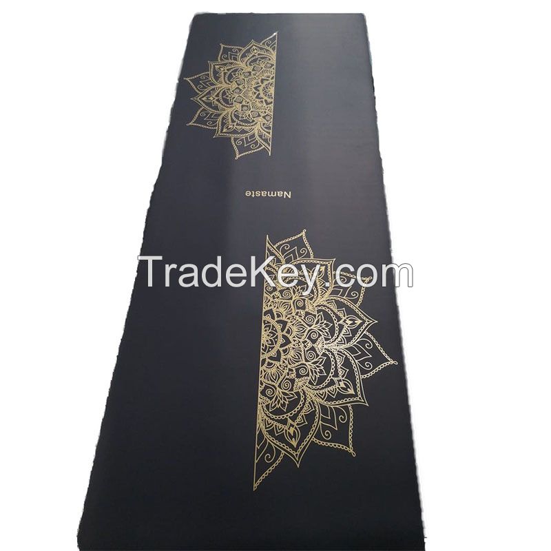 Eco friendly custom printing logo PU nartural rubber yoga mat