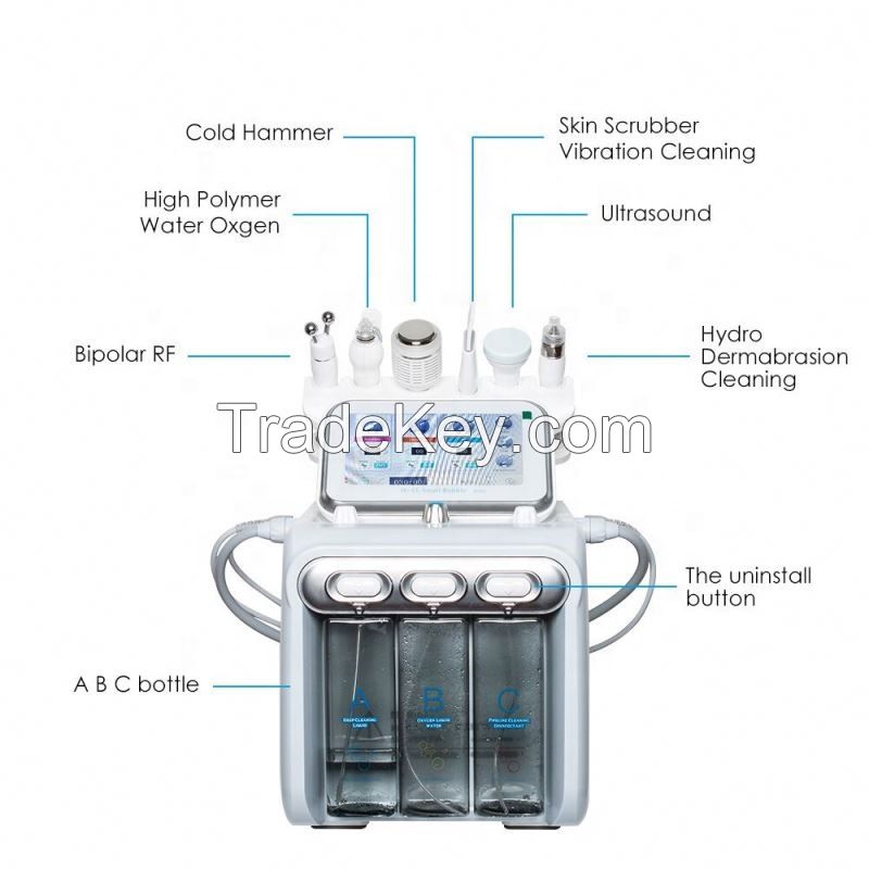 6 in 1 aqua peeling dermabrasion blackhead remover vacuum hydra dermabrasionmachine for facial