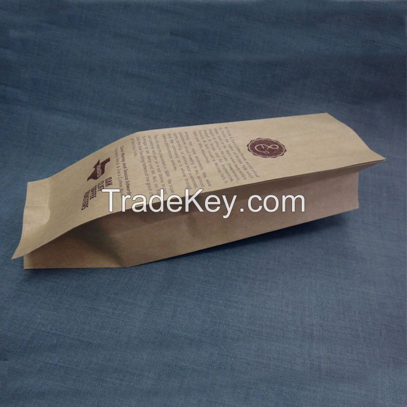 Coffee Side Gusseted Bag With Kraft Paper And Aluminum