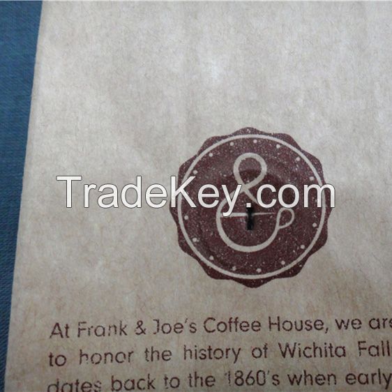 Coffee Side Gusseted Bag With Kraft Paper And Aluminum