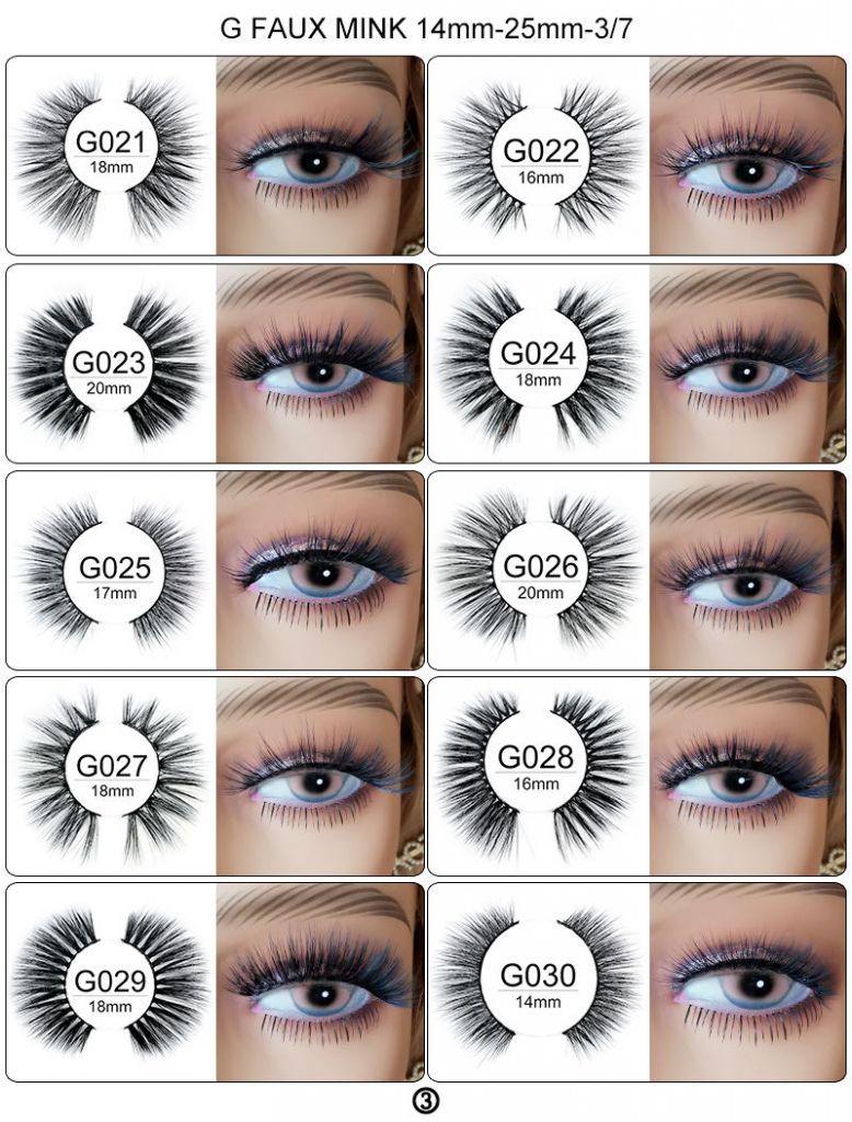 Faux Mink Eyelashes 14mm--25mm, 70 different styles for your choice, super Soft