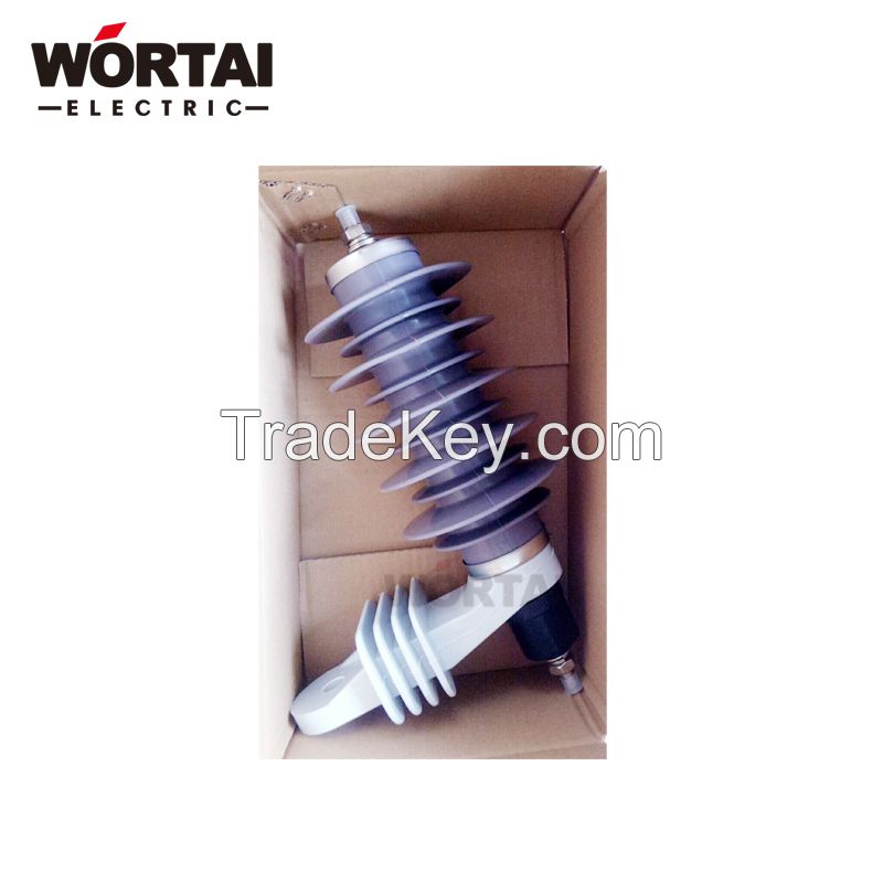 Wortai High Quality ZnO Lightning Protector Surge Polymer Arrester 3-36kv