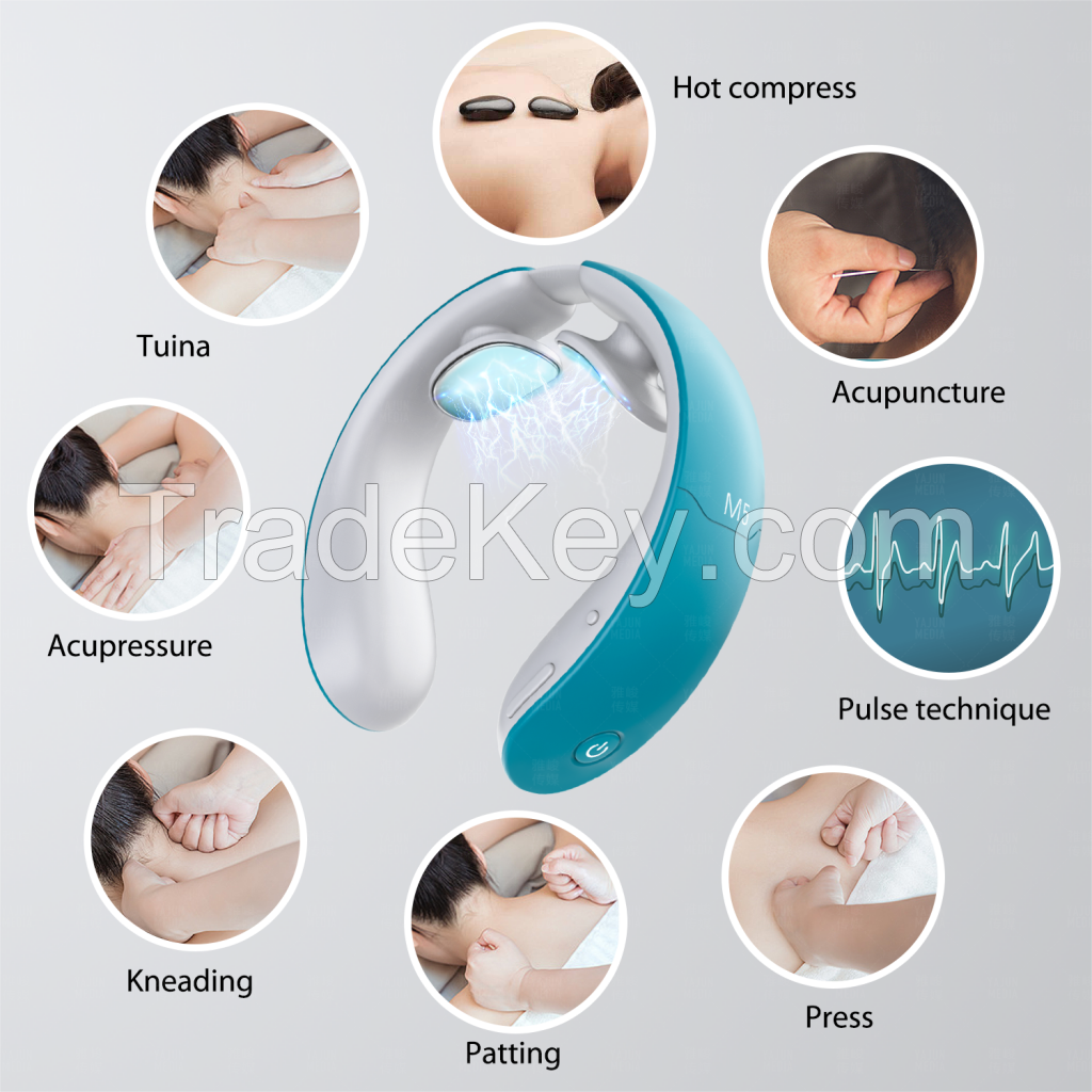 Apex Neck Massager,Intelligent Portable Neck Massage with Heat Cordless,6 Modes 18 Levels Smart Deep Tissue Trigger Point Massage Use at Home,Outdoor,Office,Car