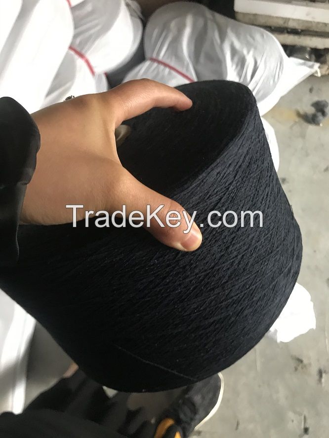 Keshu Ne8s/1 Black Gloves Yarn Regenerated Cotton Blended Polyester Open end Yarn