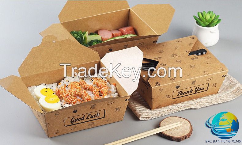 Take Away Disposable Spaghetti Pasta Packaging noodle box Paper