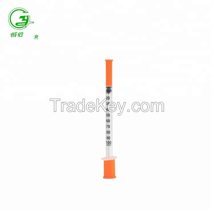 EO gas sterilized syringe insulin with needle 29G/30G/31G