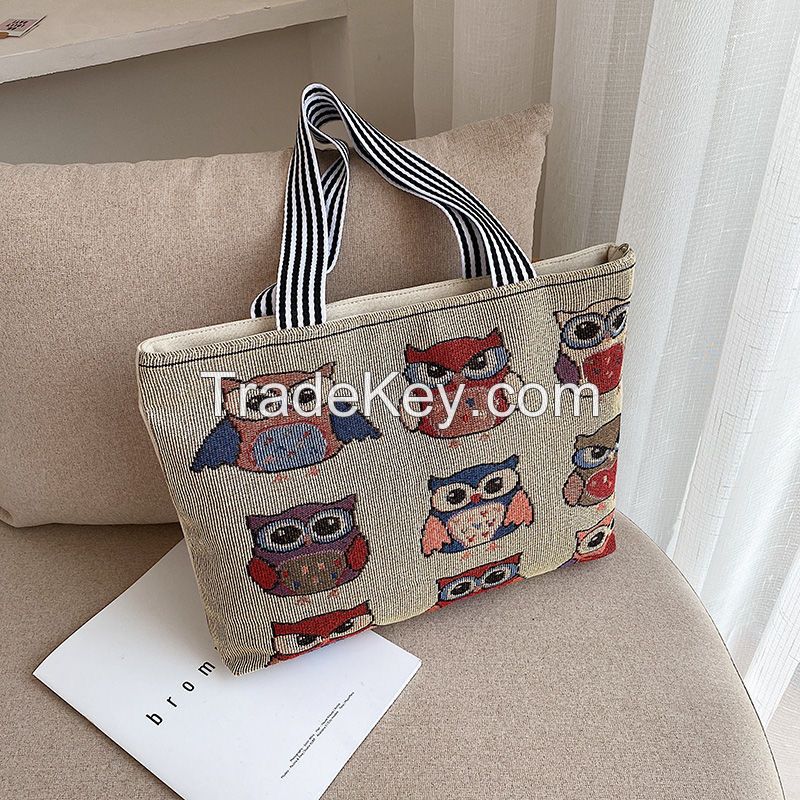 ladies fashion canvas shoulder bags