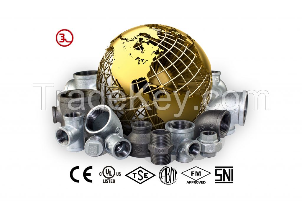 Black iron Threaded cast  malleable iron plumbing  pipe fittings