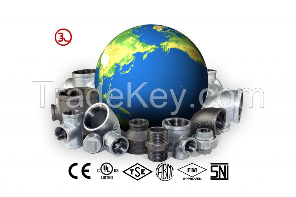 MI  Galvanized  iron black malleable iron pipe fittings