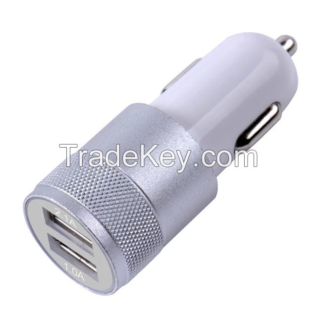 The Best Car charger Fast Phone CarCharge Adapter Universal Quick Dual USB Car Charger 2.1A 1.0A For IPhone 12 11 Xr X Samsung Xiaomi Huawei Android