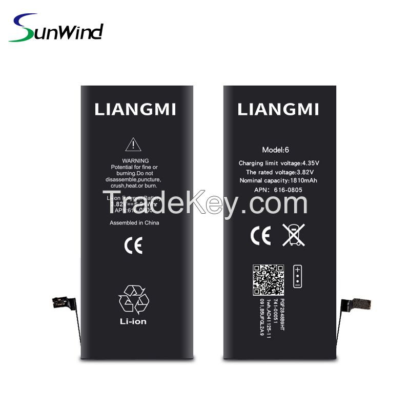 Rechargeable Li-Polymer Cell Phone Battery for iPhone 6 6s 3.82V Replacement Batteries