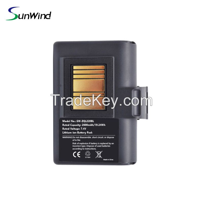 2600mah Lithium ion Battery for Zebra Zebra QLN220 QLn220HC QLN320 QLn320HC ZQ500 ZQ510 ZQ520 Portable Printer Standby Battery