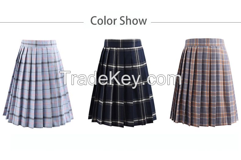 Harajuku Black Skirts Womens 2021 Summer High Waist Anime Skirts Kawaii School Uniform Short Mini White Pink Plaid Pleated Skirt