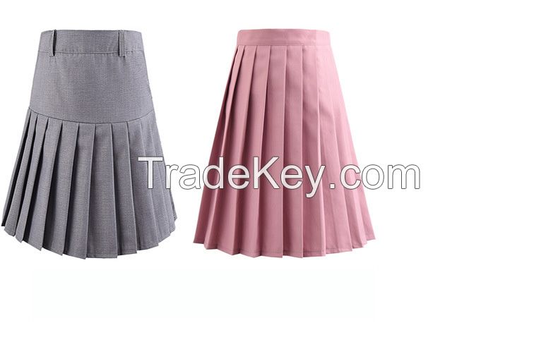 Harajuku Black Skirts Womens 2021 Summer High Waist Anime Skirts Kawaii School Uniform Short Mini White Pink Plaid Pleated Skirt