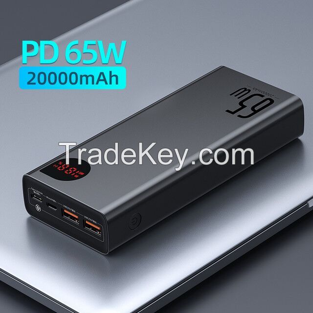 Lingzhi 22.5W/ 65W Power Bank 20000mAh Portable Fast Charging Powerbank Type C PD Qucik Charge Poverbank External Battery Charger