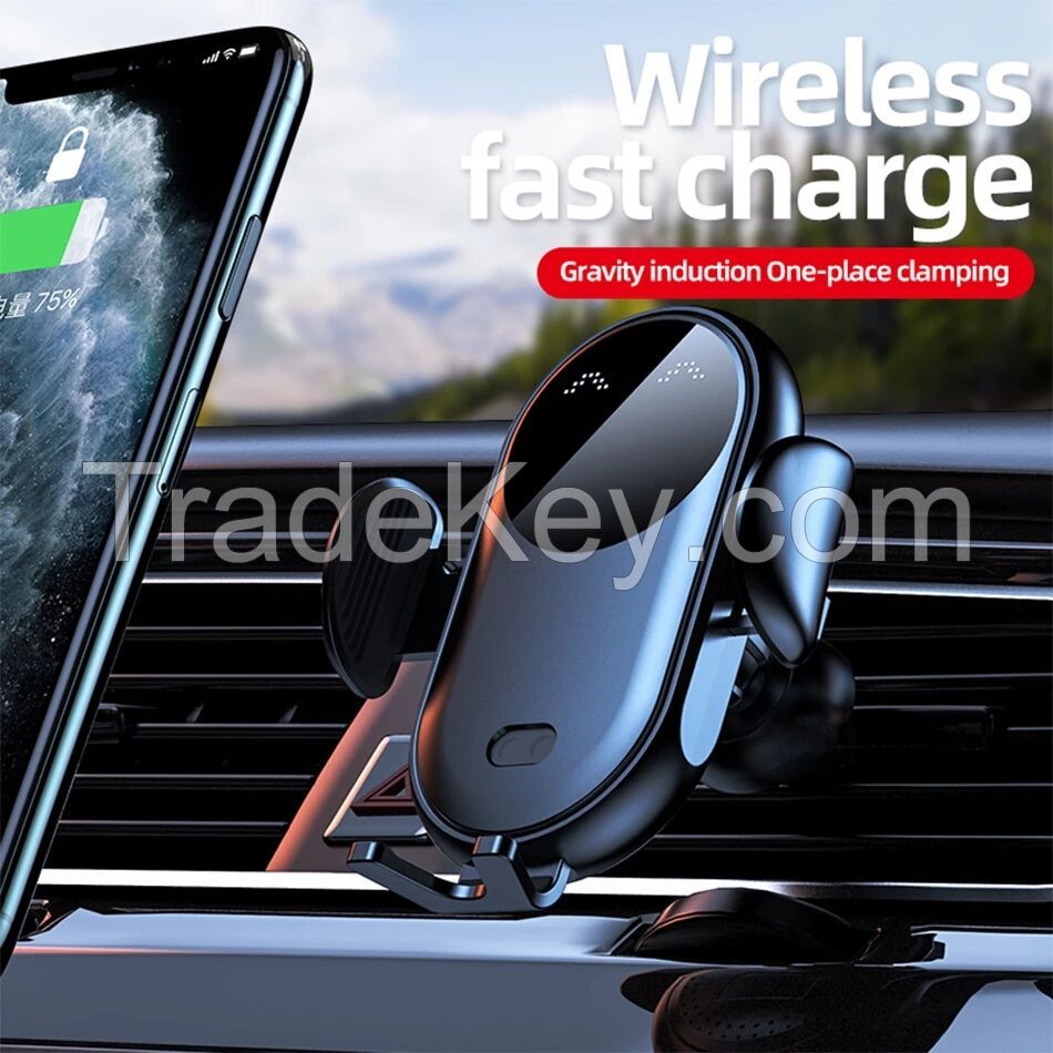 Automatic Clamping 15W Fast Car Wireless Charger for smartphone