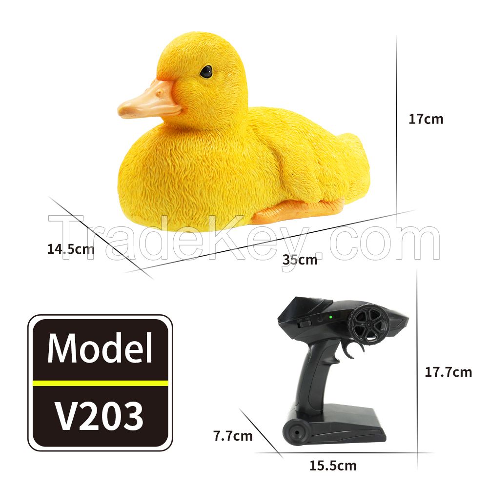 V203 Flytec Controllable Cute Decoy Duck 2 In 1 RC Boat For Garden Decoration Swimming Pool Toys