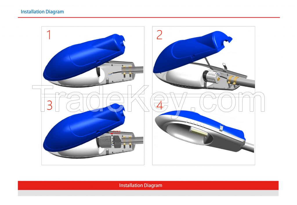 Perspective view of intelligent high power LED street lamp