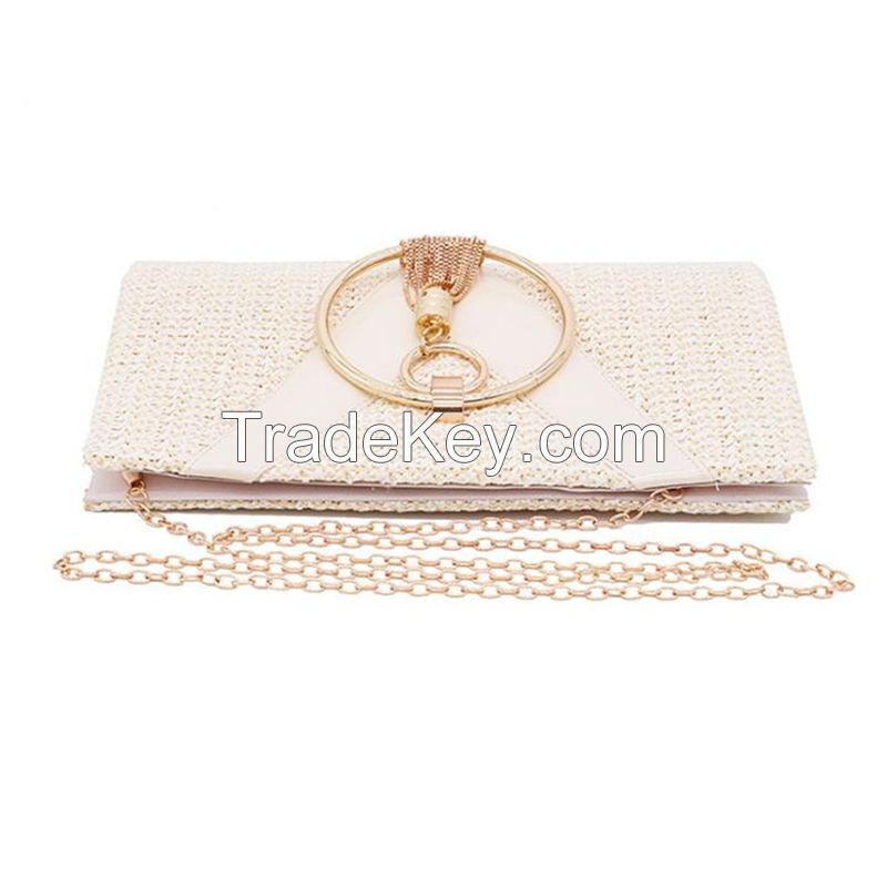 Gusure Womens Evening Bags 2021 Handbags with Metal Handle Tassel Clutch Chain Shoulder Purses Design for Lady Wedding Party