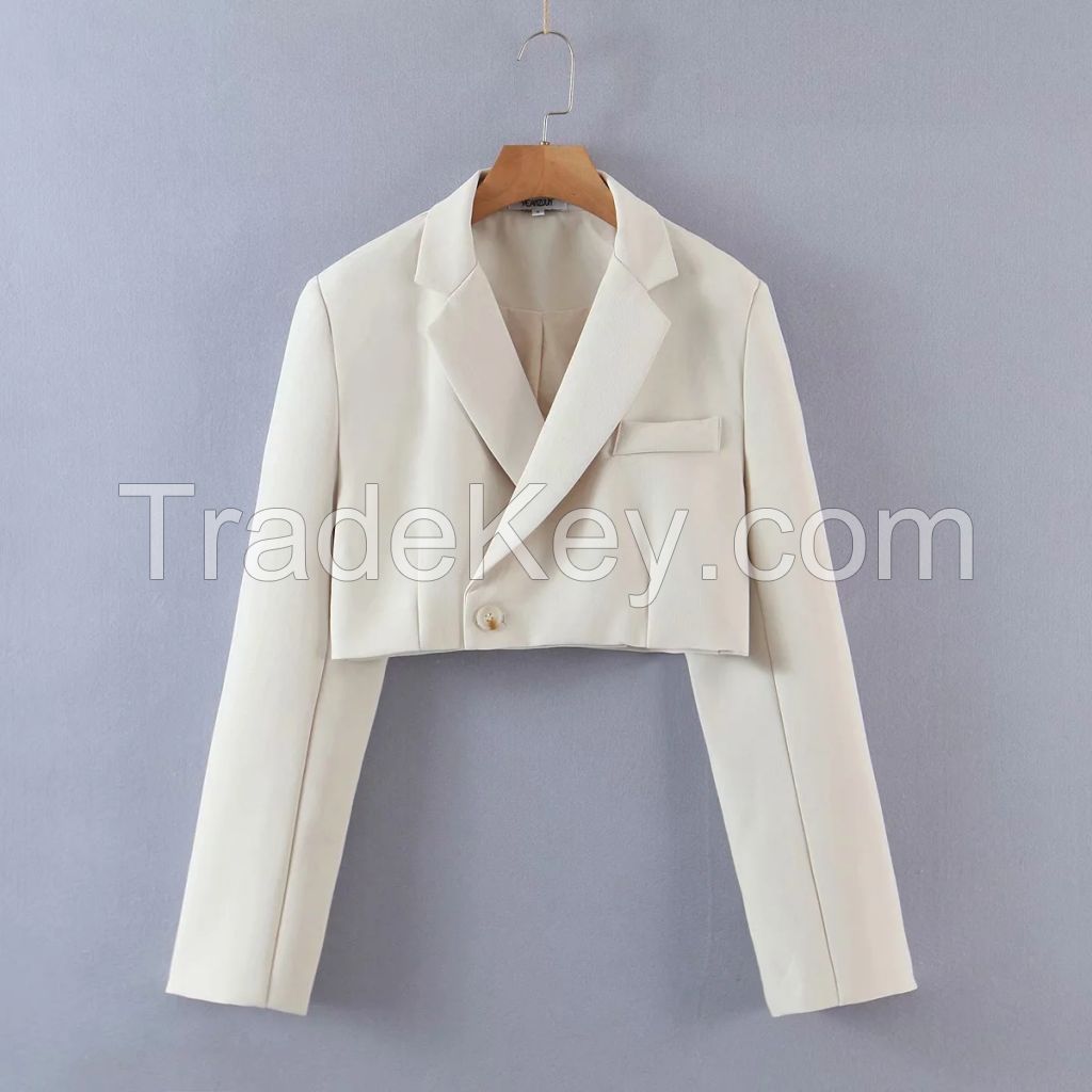 Northflow Matching Set Blazer And Skirts Women England style Navel Exposed Short Empire Blazer Feminino Femme Two Piece Set