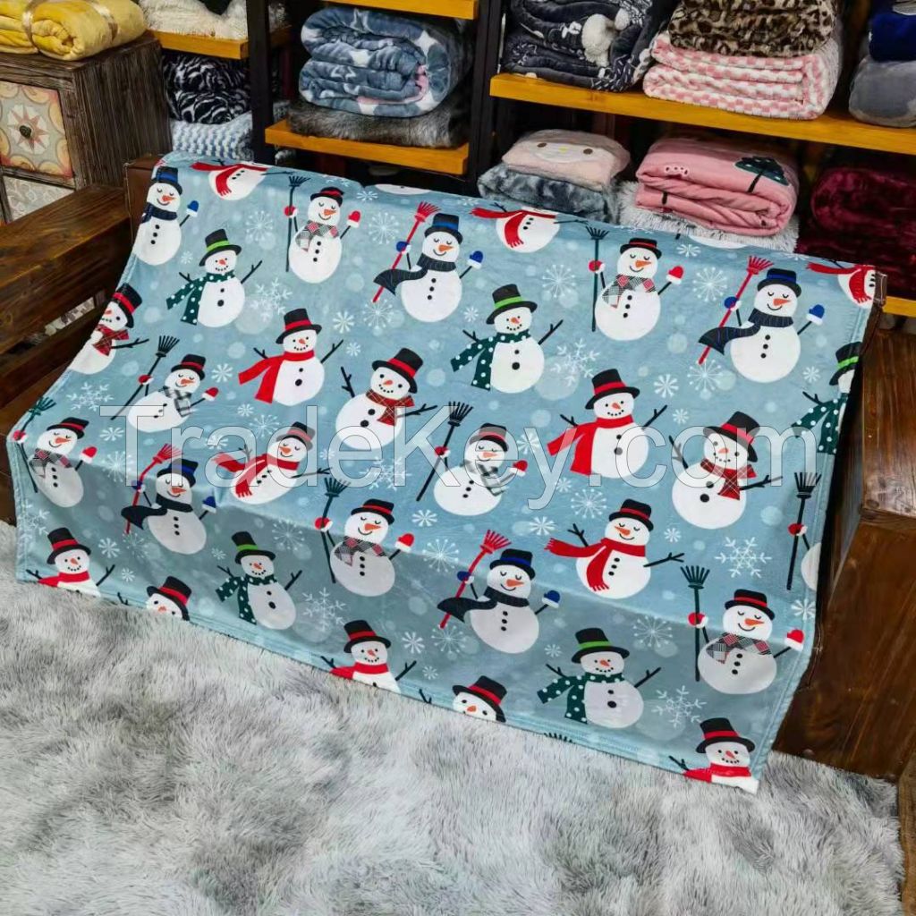 Stock 100% Polyester Digital Printing Super Soft Flannel Blanket