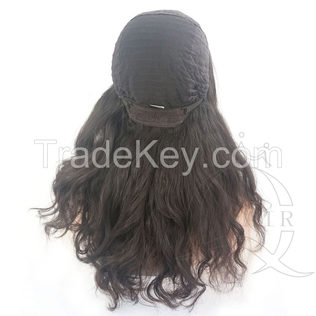 14 inches big layer color curly hair human hair remy hair wig restyled wave medium density skin top jewish wig