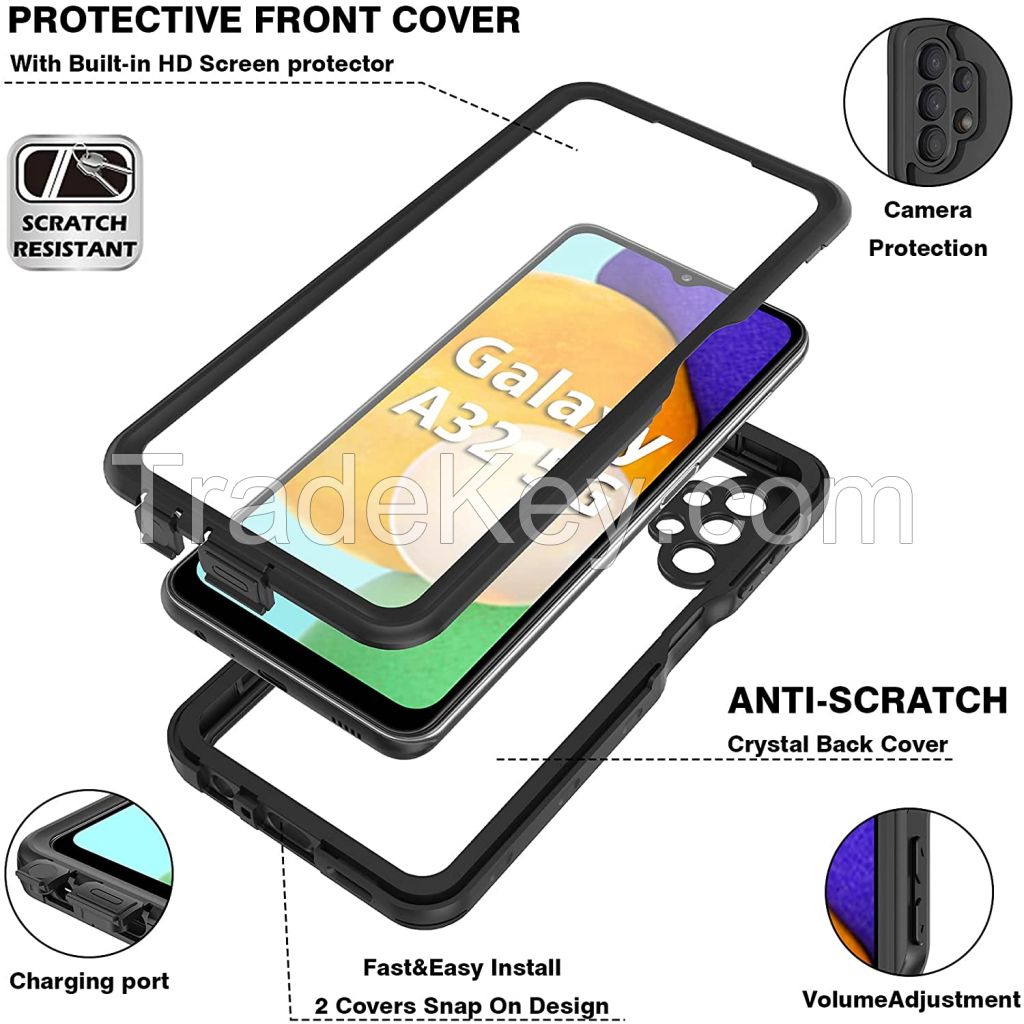 For Samsung Galaxy Case with Built in Screen Protector Waterproof Shockproof Dustproof Dropproof Phone Case