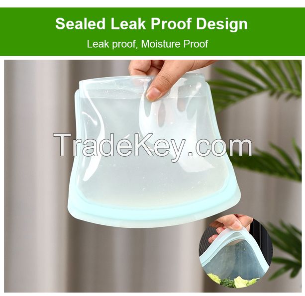 LFGB FDA New design 100% Food Grade Platinum Silicone food storage bag