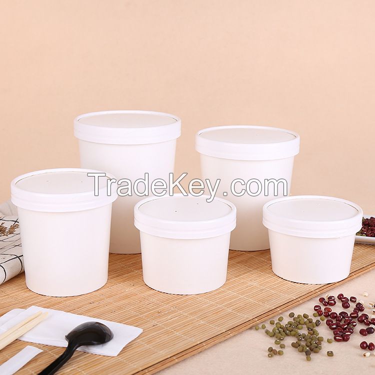 Biodegradable Eco friendly food grade leakproof frozen yogurt kraft paper bowl