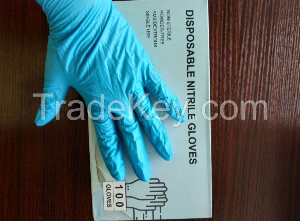 Disposable powder free medical chemical resistant examination cut resistant work nitrile glove