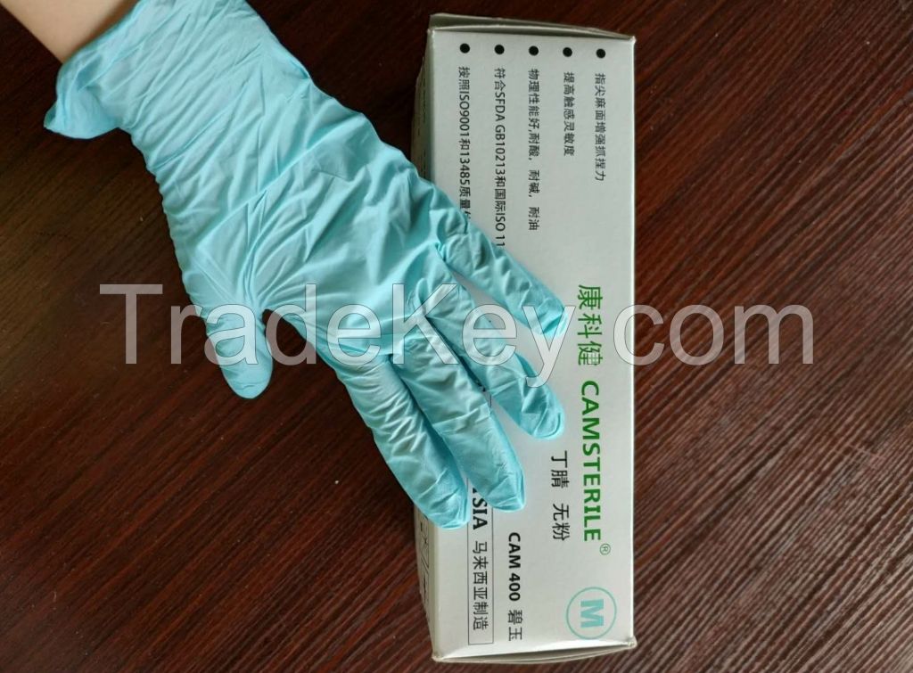 Disposable powder free medical chemical resistant examination cut resistant work nitrile glove