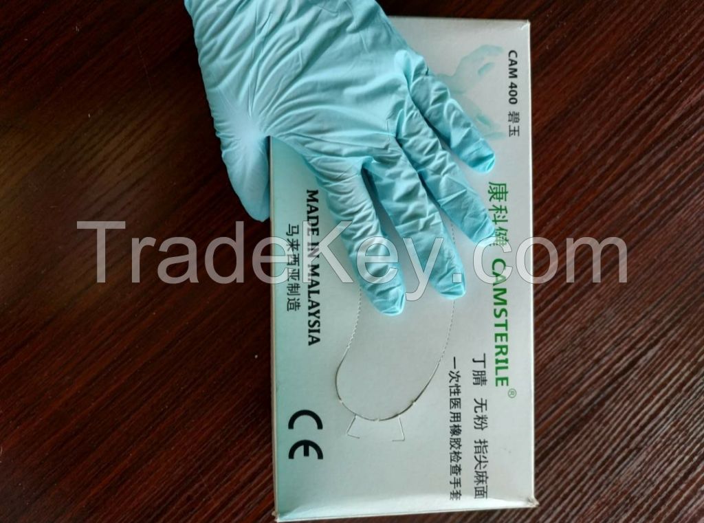 Disposable powder free medical chemical resistant examination cut resistant work nitrile glove