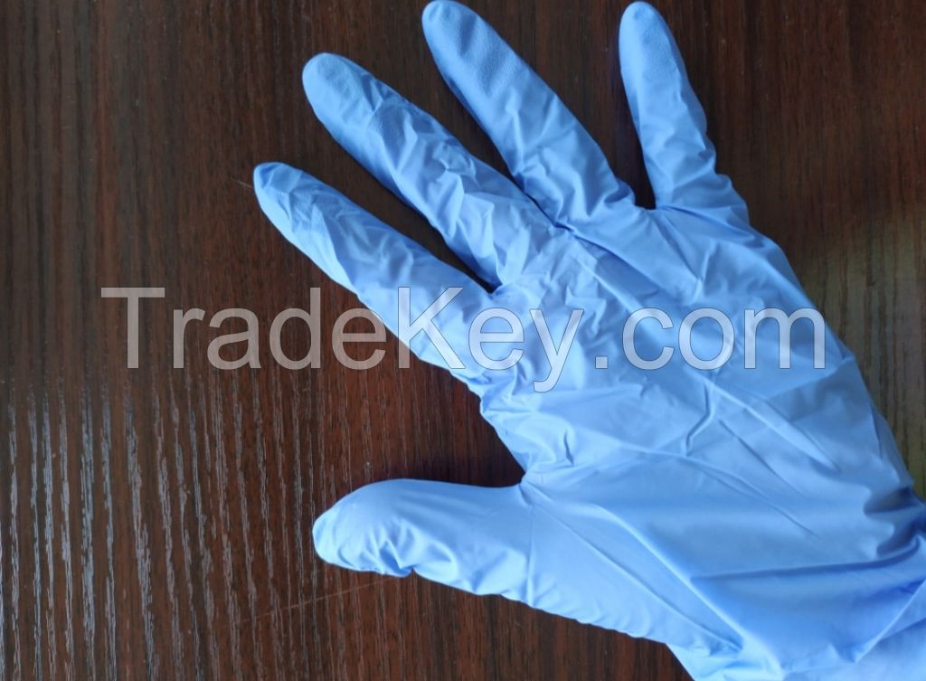 Disposable powder free medical chemical resistant examination cut resistant work nitrile glove