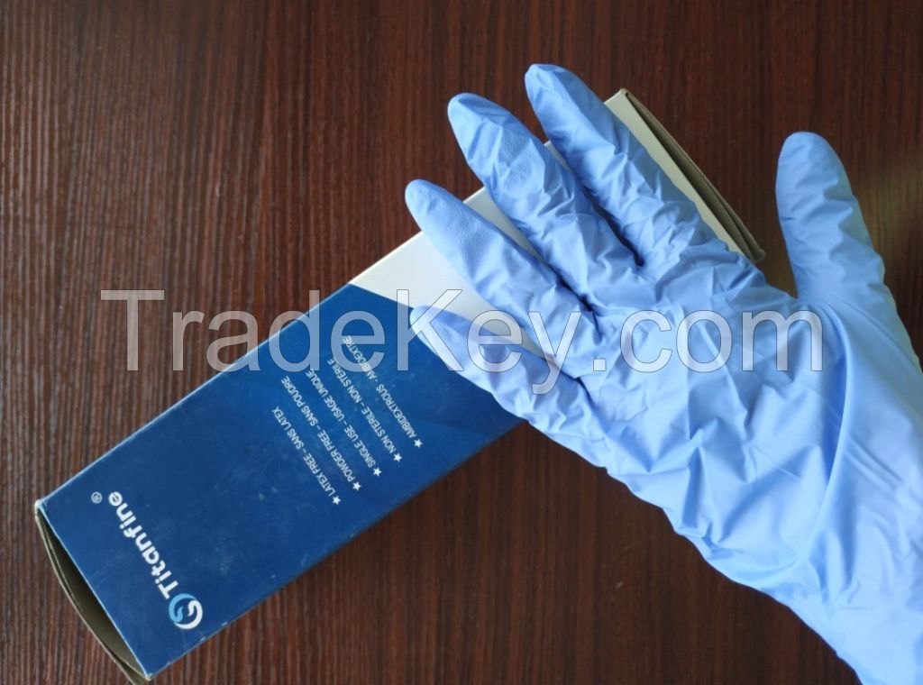 Disposable powder free medical chemical resistant examination cut resistant work nitrile glove