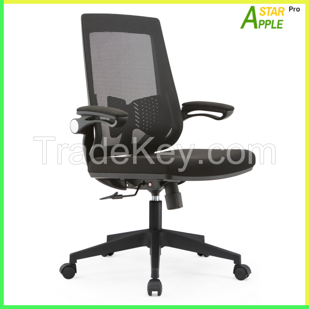 Mesh Chair Fabric Seat AS-B2078 Height Adjustable Foldable Armrest Nylon Base Lumbar Support