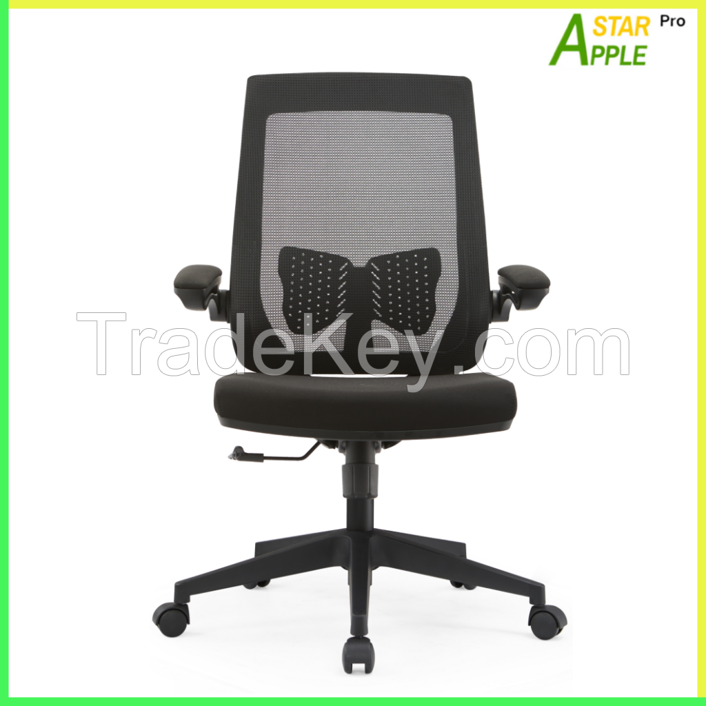 Mesh Chair Fabric Seat AS-B2078 Height Adjustable Foldable Armrest Nylon Base Lumbar Support