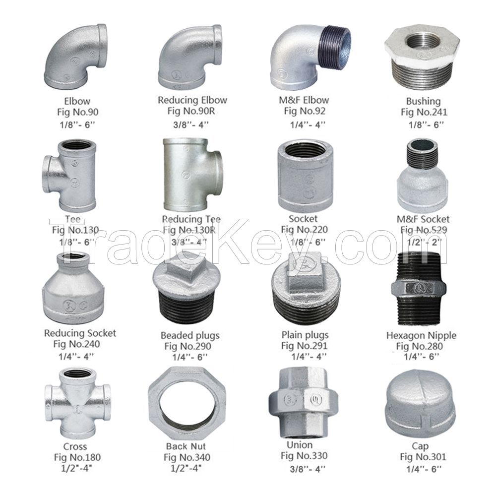 Malleable Iron Threaded Fittings of Lining Plastic for Water Supply - Sockets