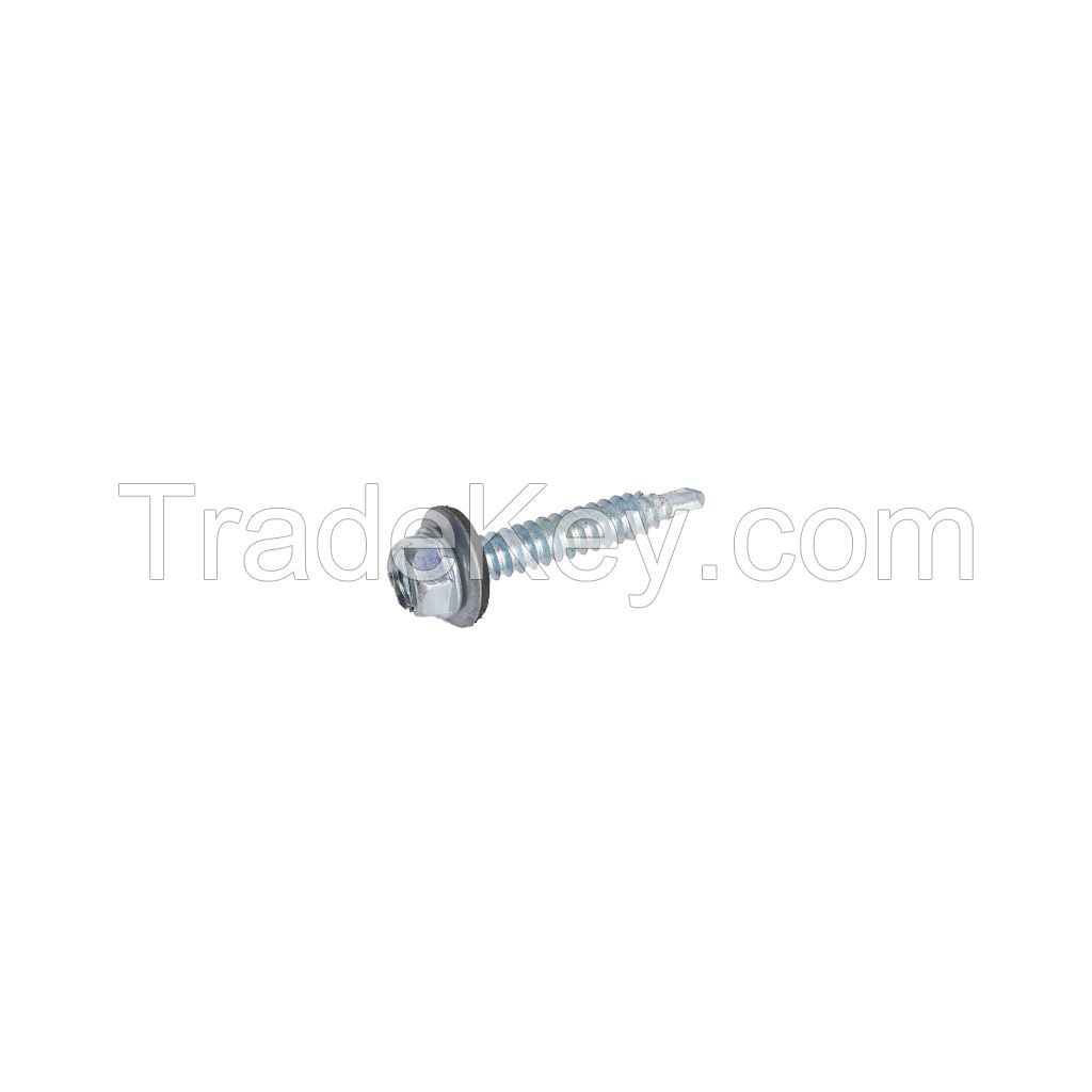 Factory manufacture hex washer head self drilling screw for roof building 5#point