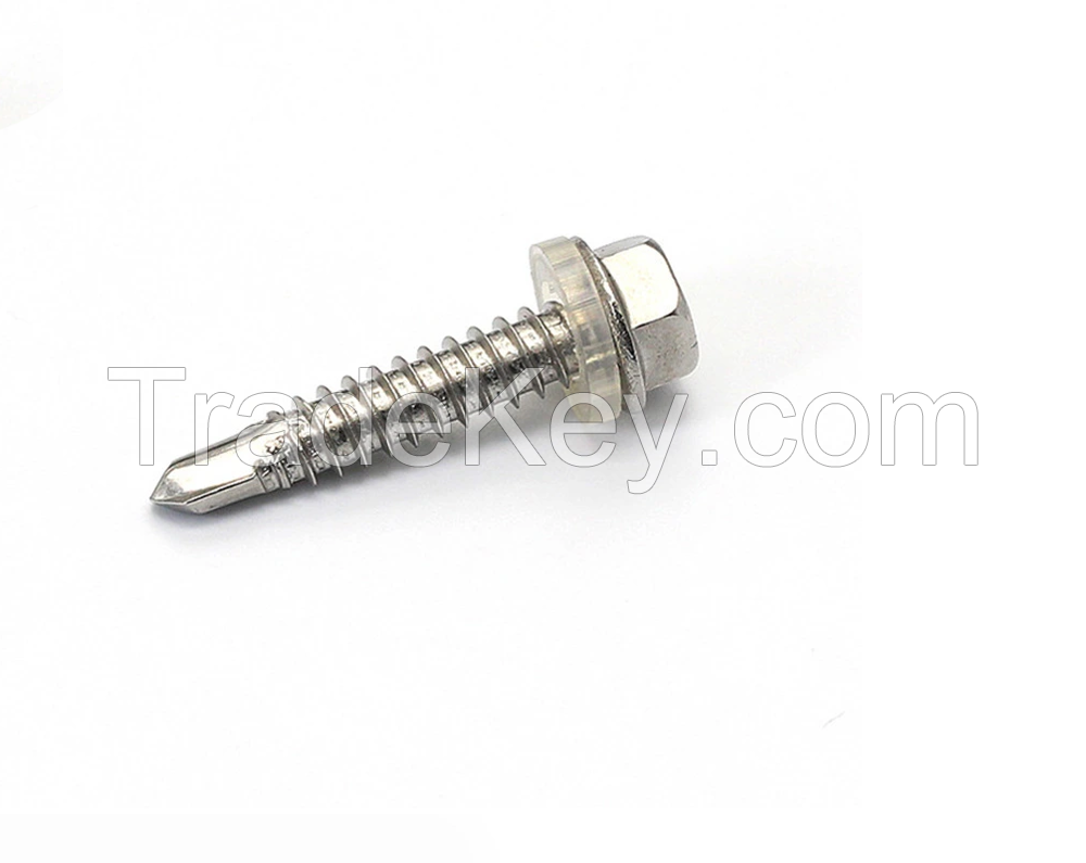 Stainless steel 304/316/410 4.8/5.5/6.3 Hex head self drilling screws with washer