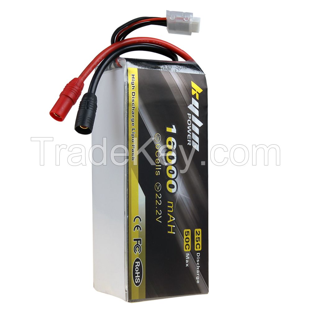 Kylinpower 16000mAh 6s 22.2v 25C lipo battery for UAV multicoters Drone