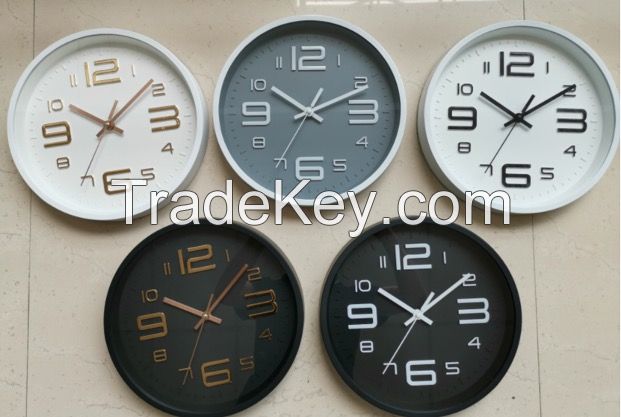 New Arrival simple promotional plastic decorative 3d wall clock