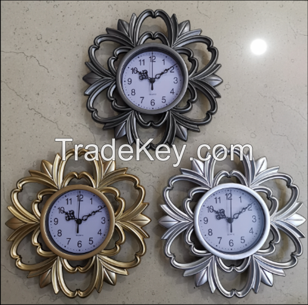 Best Price Decorative Carved Plastic Quartz Wall Clock