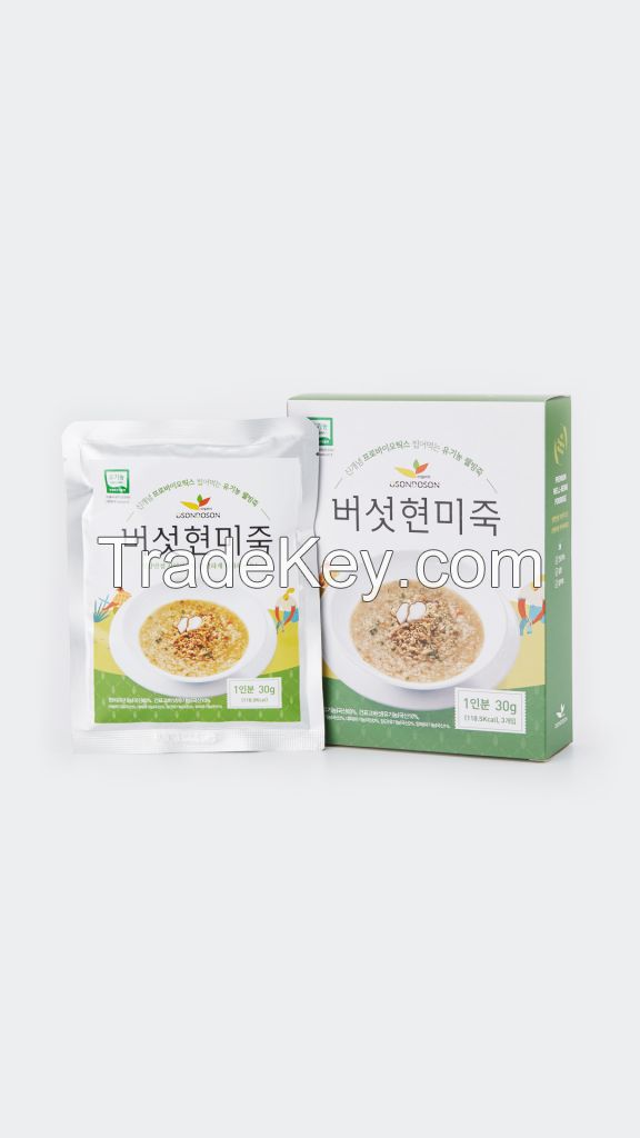 Organic mushroom brown rice porridge