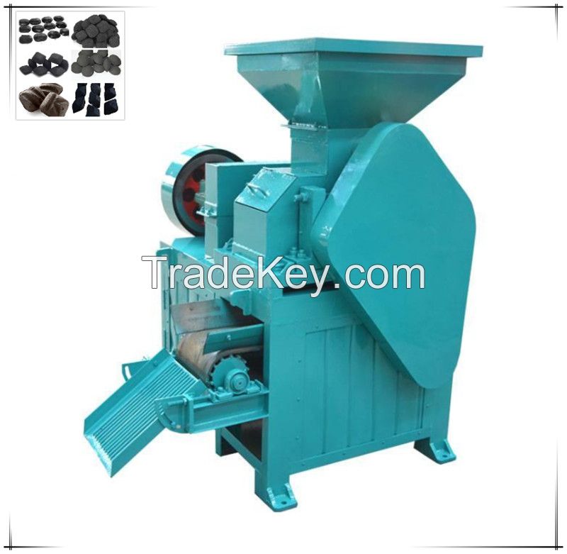 New design bread shape briquettes from double roller briquette machine