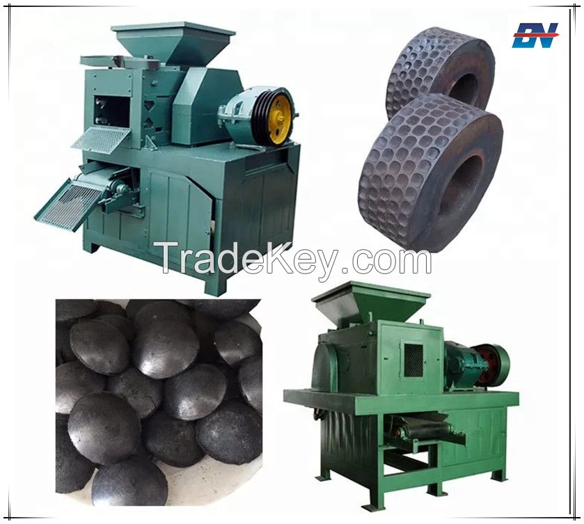 New design bread shape briquettes from double roller briquette machine