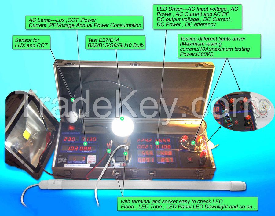 LED Lamp tube bulb Light driver PF lux Power meter Testing Instrument