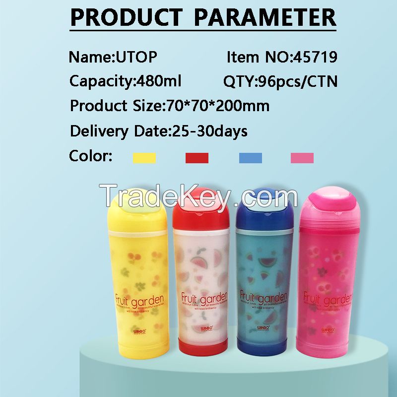 Logo Custom Leak-Proof Double Wall Plastic Water Bottle For Kids Outdoor Camping Picnic