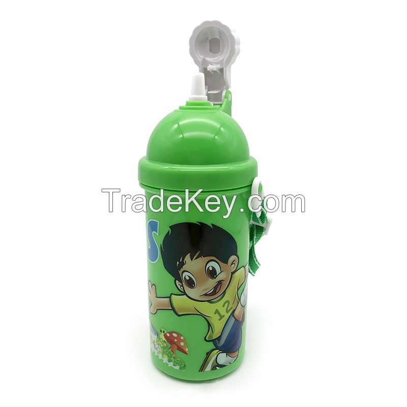 Back To School Outdoor Camping BPA Free Cartoon Water Bottle With Rope